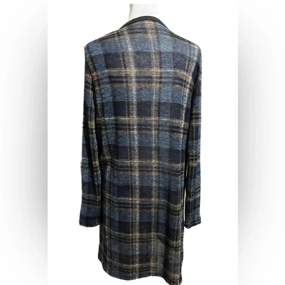 Anthro Comme Toi plaid lightweight open front cardigan small - Picture 3 of 8